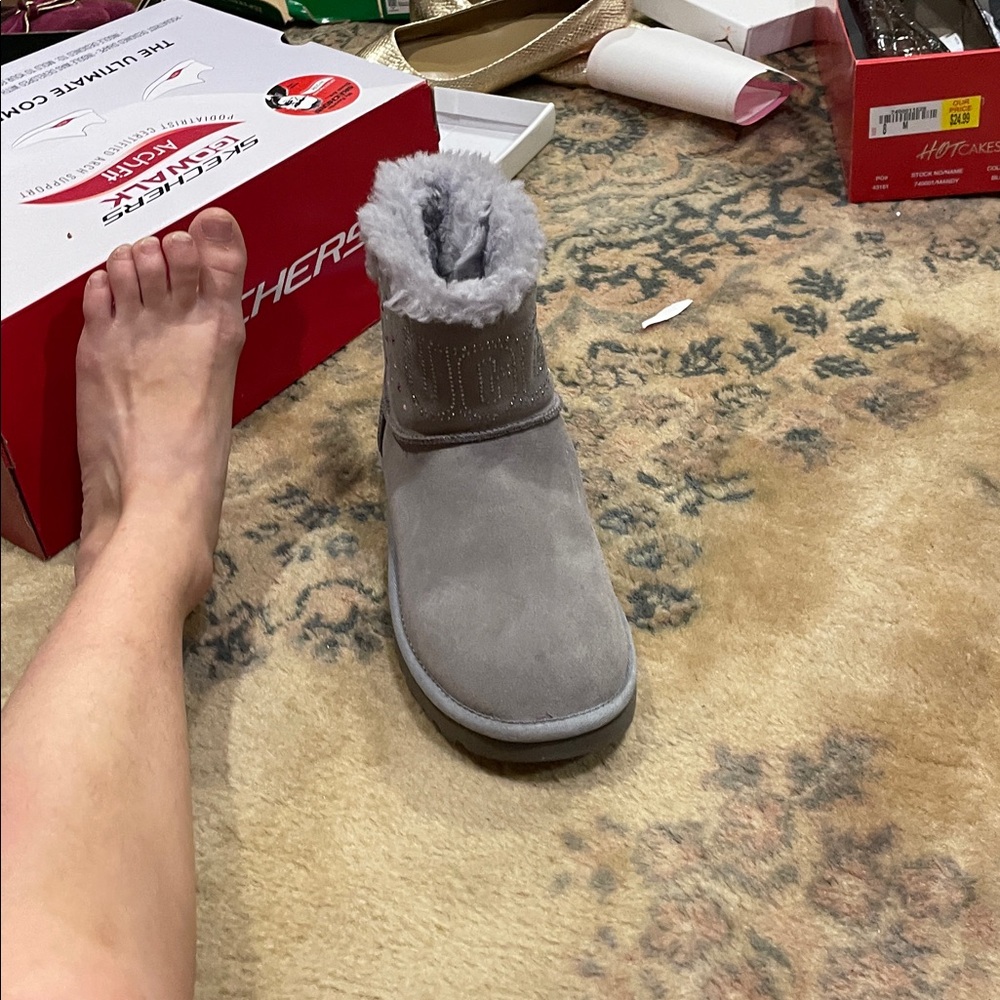 UGG Gray Fur-Lined Boot